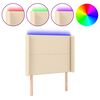 vidaXL LED uzglavlje krem 93 x 16 x 118/128 cm od tkanine