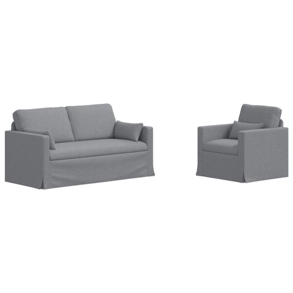 vidaXL Sofa 2 pcs Svijetlo siva 158 x 78 x 80 cm tkanina