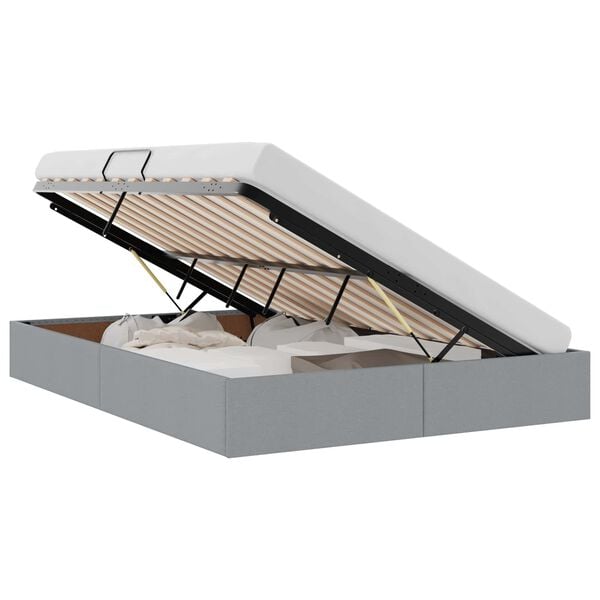 vidaXL Krevet s od storage Svijetlo siva 135 x 190 cm tkanina