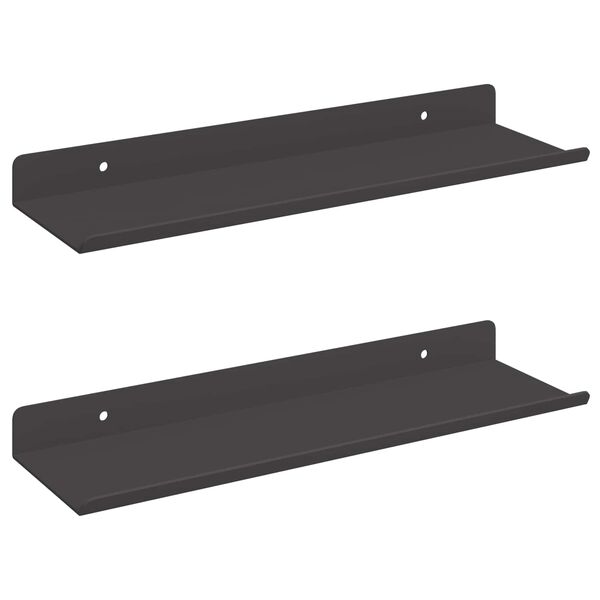 vidaXL Lebdeća polica Zidne 2 pcs Crna 30 x 9 x 2,5 cm Čelik