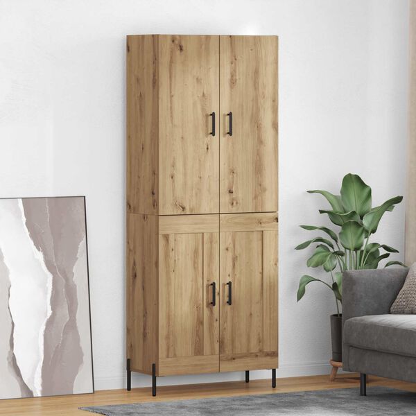 vidaXL Highboard Umjetnički hrast 69,5 x 34 x 180 cm Konstruirano drvo
