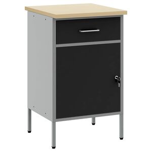 vidaXL Radni stol Crna i Siva 50 x 55 x 85 cm Inženjerska drva i čelik