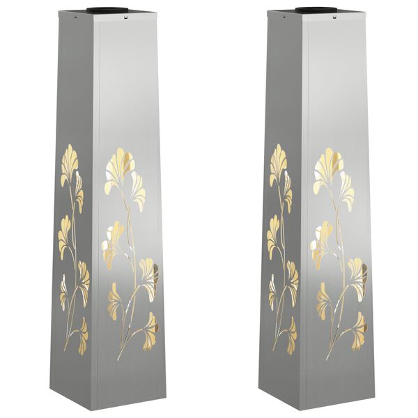 vidaXL Solarna LED svjetlost za stazu 2 pcs Galvanizirano