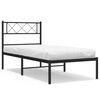 vidaXL Metalni okvir za krevet s uzglavljem crni 90x200 cm