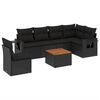 vidaXL 7-dijelni set vrtnih sofa od poliratana s jastucima crni