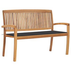 vidaXL Složiva vrtna klupa s jastukom 128,5 cm od masovne tikovine