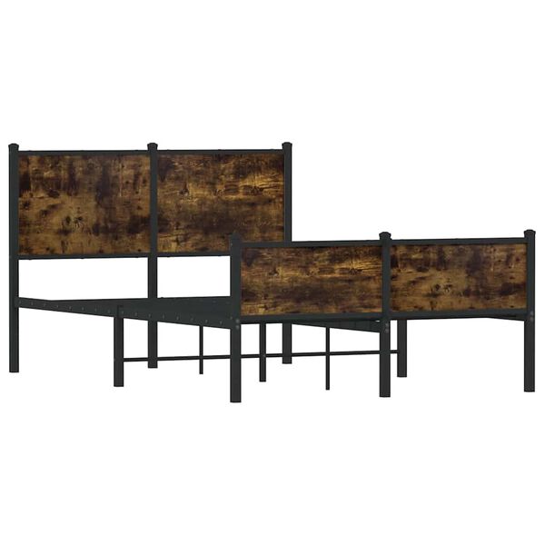 vidaXL Metalni okvir kreveta bez madraca boja hrasta 120x190 cm