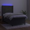 vidaXL Krevet box spring s madracem LED tamnosivi 90x200 cm bar&scaron;un