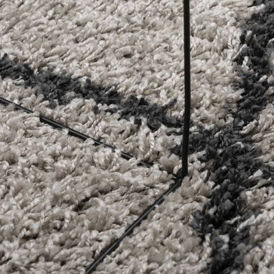 vidaXL Čupavi moderni tepih s visokim vlaknima bež antracit 80x200 cm
