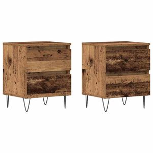 vidaXL Noćni ormar 2 kom. Staro drvo 40 x 35 x 50 cm Konstruirano drvo