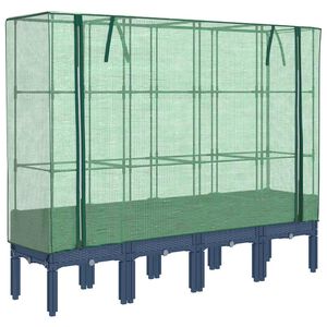 vidaXL Povi&scaron;ena gredica s pokrovom za staklenik 160 x 40 x 140 cm