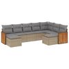 vidaXL 9-dijelni set vrtnih sofa s jastucima bež od poliratana