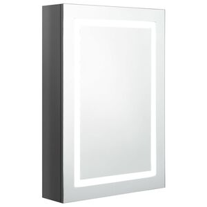 vidaXL LED kupaonski ormarić s ogledalom sjajni sivi 50 x 13 x 70 cm