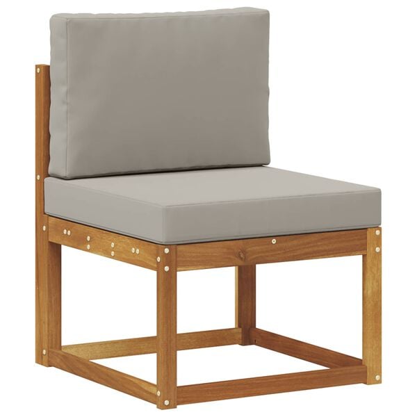 vidaXL Set vanjskih sofa s jastukom 9 pcs Prirodna i svijetlo siva