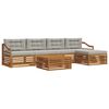 vidaXL Set vanjskih sofa s jastukom 6 pcs Prirodna i svijetlo siva