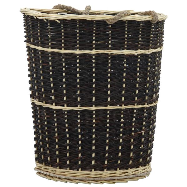 vidaXL Košara za drva za ogrjev s remenjem 50x44x58 cm prirodna vrba