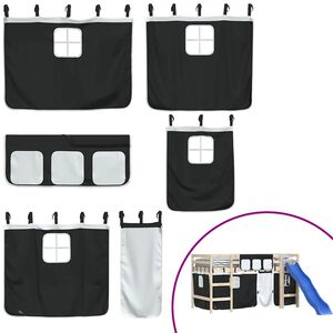 vidaXL Zavjese za krevet na kat bijelo-crne poliesterske