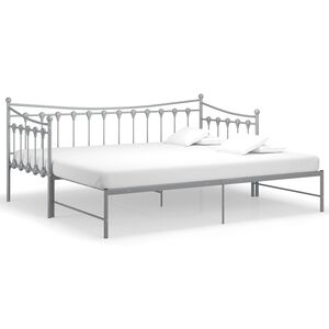 vidaXL Okvir za krevet na razvlačenje sivi metalni 90 x 200 cm