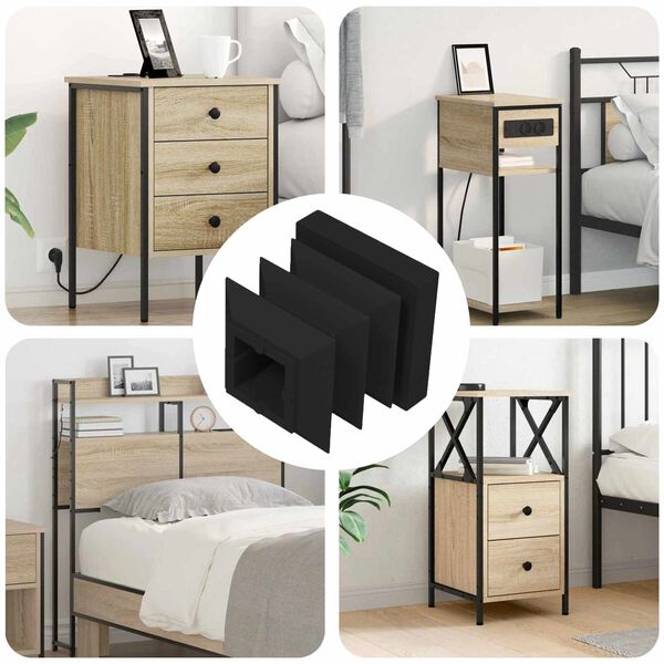 vidaXL Zavr&scaron;ne kapice 12 pcs Crna 15 x 15 x 15 mm PP