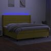 vidaXL Krevet box spring s madracem LED zeleni 200x200 cm od tkanine
