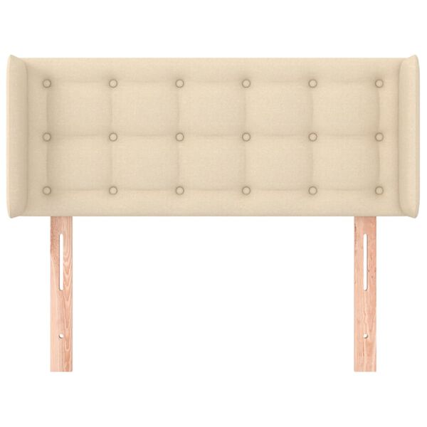 vidaXL Uzglavlje s u&scaron;ima krem 93x16x78/88 cm od tkanine