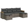 vidaXL 6-dijelni set vrtnih sofa od poliratana s jastucima sivi