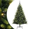 vidaXL Umjetno savitljivo božićno drvce s 300 LED dioda Zelena 180 cm