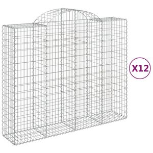 vidaXL Lučne gabionske ko&scaron;are 12kom 200x50x160/180cm pocinčano željezo