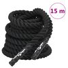 vidaXL Borbeno uže crno 15 m 11 kg poliester