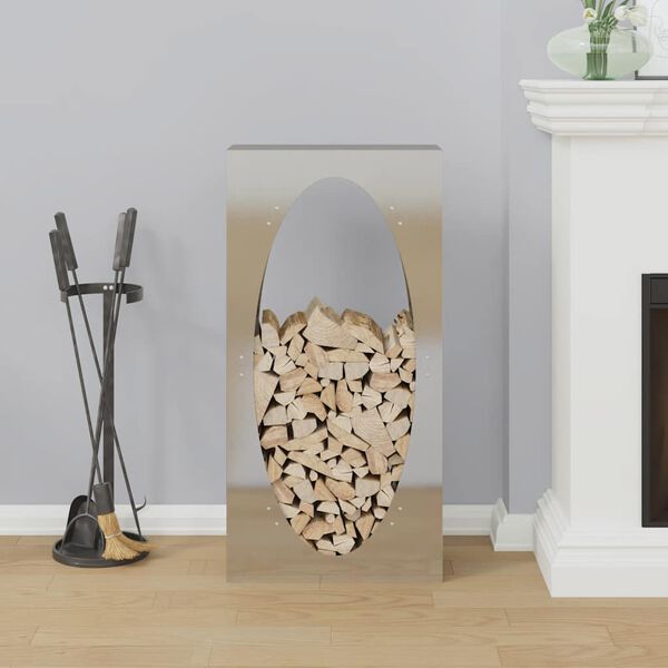 vidaXL Stalak za drva za ogrjev 50x23x100 cm od nehrđajućeg čelika