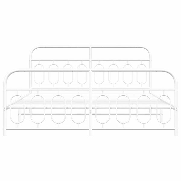 vidaXL Metalni okvir kreveta uzglavlje i podnožje bijeli 183x213 cm