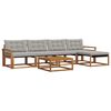 vidaXL Set vanjskih sofa s jastukom 6 pcs Prirodna i svijetlo siva