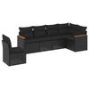 vidaXL 6-dijelni set vrtnih sofa s jastucima crni od poliratana