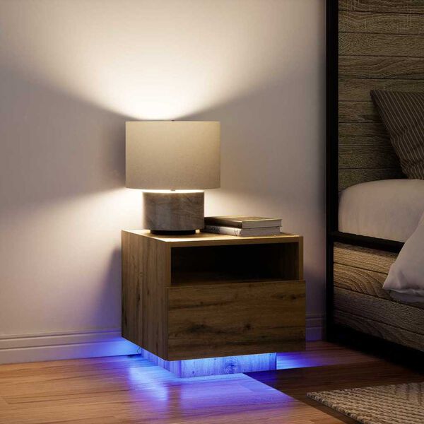 vidaXL Noćni ormar Umjetnički hrast 40 x 39 x 37 cm Konstruirano drvo