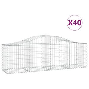 vidaXL Lučne gabionske ko&scaron;are 40 kom 200x50x60/80 cm pocinčano željezo
