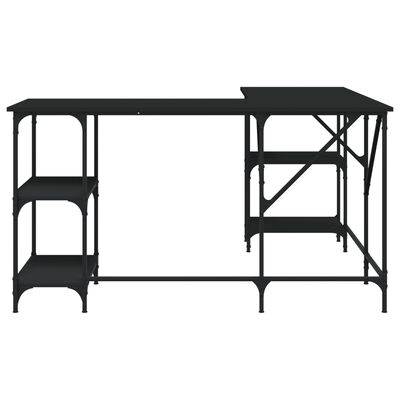 vidaXL Radni stol crni 139 x 139 x 75 cm od konstruiranog drva