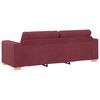 vidaXL Sofa 3 pcs Vjetrovita Crvena Platnasta tkanina