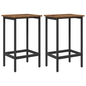 vidaXL Barska stolica 2 kom. Staro drvo 40 x 32 x 64 cm