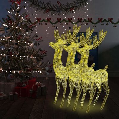 vidaXL XXL akrilni božićni sobovi 250 LED 3 kom 180 cm topli bijeli