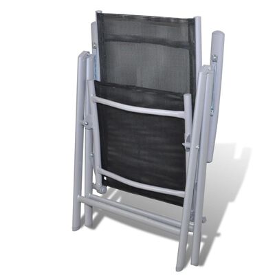 vidaXL 7-dijelni vrtni blagovaonski set sa sklopivim stolicama aluminijski