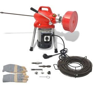 vidaXL Stroj za či&scaron;ćenje cijevi 250 W 12,5 m x 16 mm 4,5 m x 9,5 mm
