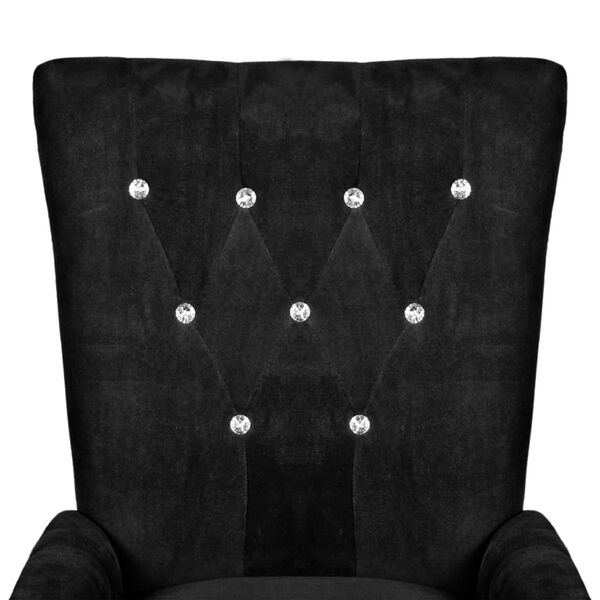 vidaXL Fotelja od baršuna crna