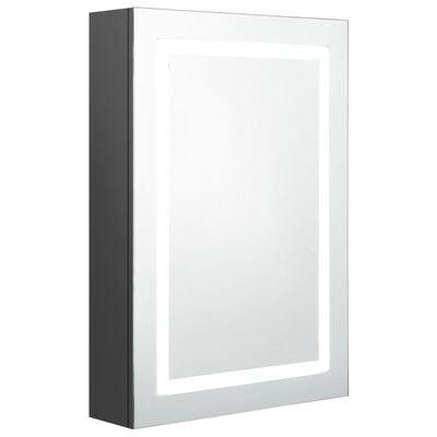 vidaXL LED kupaonski ormarić s ogledalom sivi 50 x 13 x 70 cm