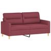 vidaXL 3-dijelni set sofa s jastucima crvena boja vina od tkanine