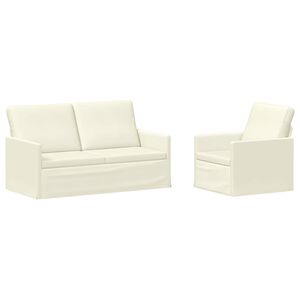 vidaXL Set sofe 2 pcs Krem Kordura tekstil