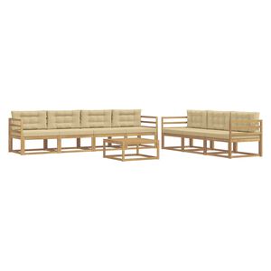 vidaXL Set vanjskih sofa 7 kom. Bijela i bež