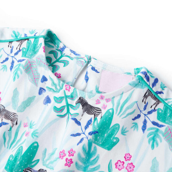 Dječja haljina prljavo bijela i tamna boja mente 104