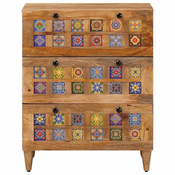 vidaXL Kreveta Prirodna 60 x 33 x 75 cm Čvrsto drvo manga