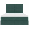 vidaXL Krevet s prostorom za pohranu s LED-om Tamnozelena 140 x 200 cm