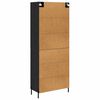 vidaXL Highboard Zidne Crni hrast 69,5 x 34 x 180 cm Konstruirano drvo